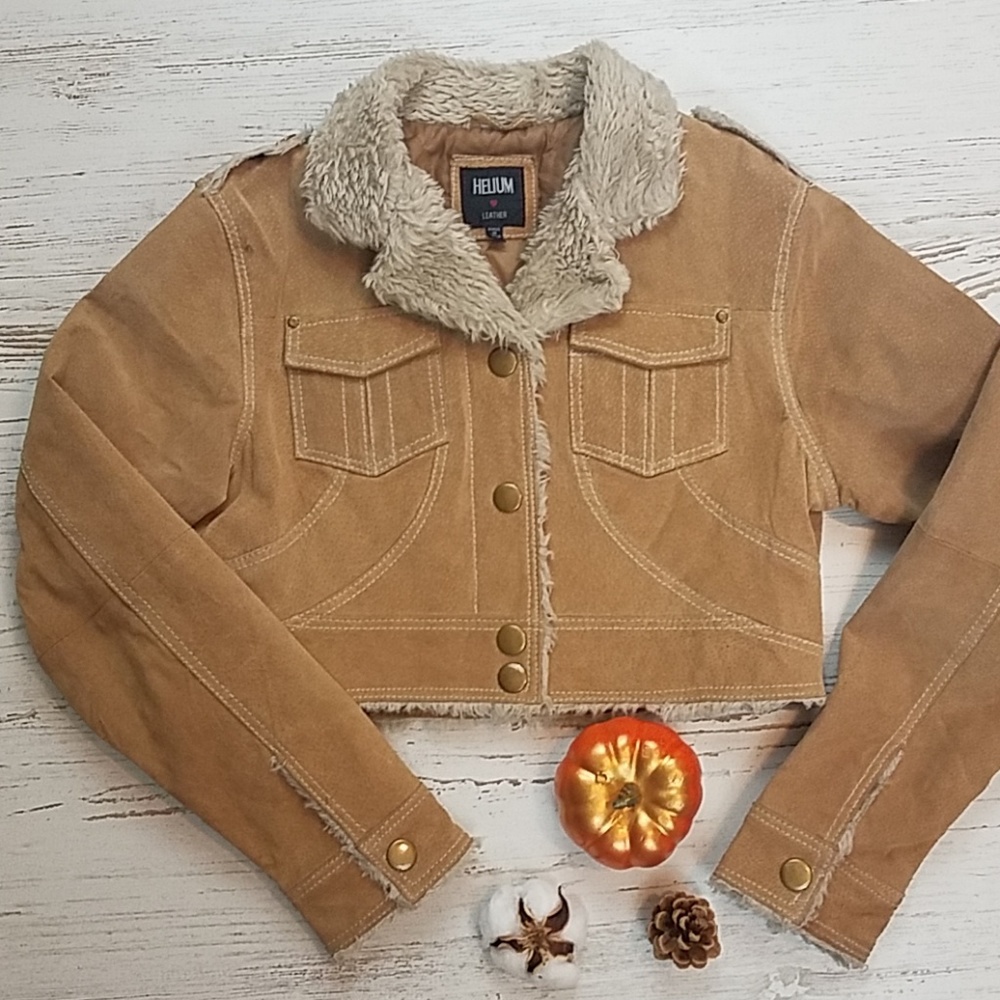 Helium Leather Cropped Jacket